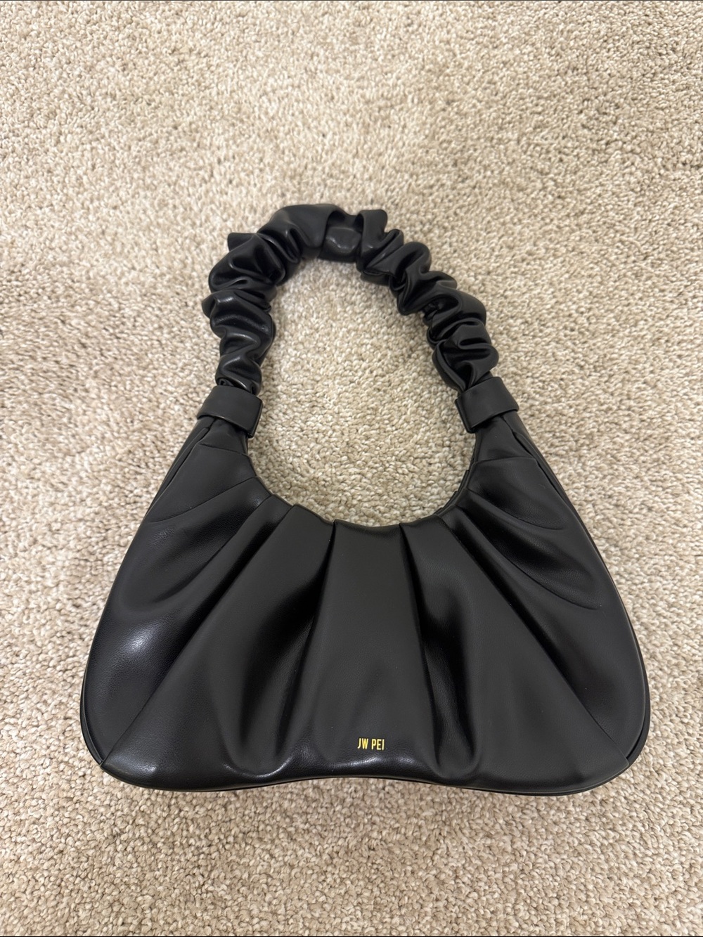 NEW JW PEI Black Ruched-Top Shoulder Bag